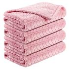 4 PCes Baby Blanket Flanela Fuzzy Cozy Throw Blankets Soft Warm Fleece Plush Sherpa Cobertor para recém-nascido e criança, berçário Swaddling cobertores para crianças do bebê (rosa claro, 28 x 40 polegadas)