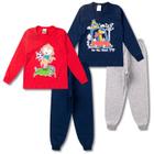 4 Peças de Roupas Conjuntos Meia Estação Infantil Masculino Inverno Menino - 2 Camisetas e 2 Calças