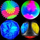 4 peças Spiny Light up Ball Multi-Color Flash LED Glowing Interactive Ball Elastic Flashing Ball Dog Squeaky Toy Toy Bounce-Activeed Toy Pet Light Ball for Dogs and Puppies - Sumind