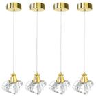 4 Pendente Cristal K9 Cabeceira Metal Dourado G9 Bet13 - Acende a Luz