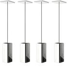 4 Pendentes Industrial Inox Quadrado Moderno Luminária Elg