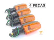 4 Pisca Seta Sinaleira Cg Titan Fan 125 150 Cbx 250 Twister Cb 300 Xre 300 Lente Laranja GVS