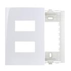 4 Placas Brancas Com Suporte Margirius 4x2 Com 2 Postos