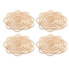 4 Porta Copos Lyor Palm De Fibra Natural Flor 10Cm