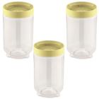 4 Pote Porta Mantimento C/Tampa De Rosquear 900Ml Amarelo Uz - Uz Utilidades