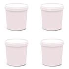 4 Potes Para Alimentos 900 ML Branco PP Com Tampa 13x9,5Cm