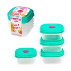 4 potes plástico 480ml mantimentos alimentos frutas vasilha marmita tapoer tupperware tapuer Sanremo