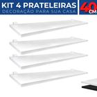 4 Prateleiras Tábua Lisa 15x40cm MDF c/ Suporte Resistente