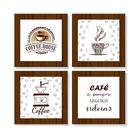 4 Quadros Decorativos Café Boa Ideia Cozinha Copa MDF 15x15