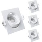 4 Spot Led Quadrado Direcional 5W Branco Frio 6500k Bivolt