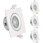 4 Spot Led Quadrado Direcional 9W Branco Quente 3000k Bivolt