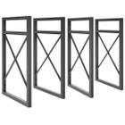 4 Suporte Nicho Prateleira Industrial Parede 37X20Cm Preto - Bhs Metais E Plasticos