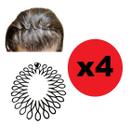 4 Tiaras Bell Plástico Para Penteados De Cabelo 14cm preto
