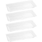 4 Travessas Retangulares Bandeja Petisqueira Cristal Pearl Wolff 30x13x3cm para Mesa Posta