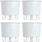 4 Vaso Raiz Autoirrigavel 21X18 Branco Área Interna Externa