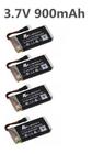 4 X Bateria Drone Syma 900mah 3.7v X5c, X5, X5sw Lipo - Novo