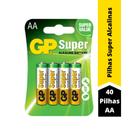 40 Pilhas AA Pequena GP Batteries Super Alcalina 1.5V 15A-C4