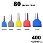 400un Terminal Tubular Ilhós Duplo de 2,5mm² a 16,0mm²