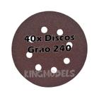 40pç Disco Lixa Para Base C/ tiras autocolantes 125mm 4 Grãos A Escolha - Fertak