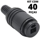 40un Conector Plug Paf Din 2 Pinos Femea Philips Akai Grundig Marantz Sansui Telefunken