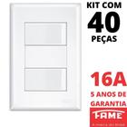 40un Interruptor Simples 2 Teclas 16A Com Placa 4x2 Evidence FAME