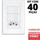 40un Interruptor Simples 2 Teclas 16A e Tomada Padrão 2P+T 10A Com Placa Evidence FAME