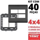 40un Placa 4X4 04 Módulos Com Suporte Habitat Black FAME