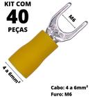 40un Terminal Forquilha Garfo Amarelo 4,0-6,0mm² M6 SV5.5-6