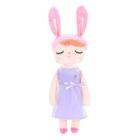 43cm pelúcia brinquedo orelhas cor-de-rosa usando um vestido cristal veludo macio