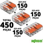 450un Conector Wago 221 Emenda Derivação 2, 3 e 5 vias 4mm² 32A/450V K64