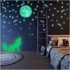 47 Img Adesivos Brilham no Escuro Fosforescente Super Lua 20cm, Lobo, Estrelas - Decoração Quarto Infantil