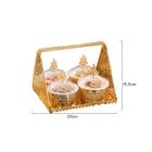 4pcs Sala de Estar Decoração Caixa de armazenamento de lanches High End Grid Fruit Basket Coffee Shop Afternoon Tea Dessert Fruit Plate Sugar Jar Potes de Açúcar & Creme - HTTN