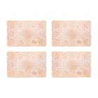 4un jogo americano pvc crochet retangular mesa rosé gold - YAZI