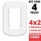 4un Placa 4X2 03 Módulos Com Suporte Blanc Mais FAME