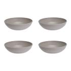 4un Saladeira redonda 2,4 litros tigela bowl 25cm Cinza