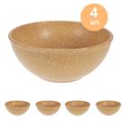 4un TIGELA 500ml BOWL CUMBUCA SOPA CALDO MARROM CLARO