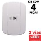 4un Tomada Telefone RJ11 2 Vias Com Placa Blanc Mais FAME