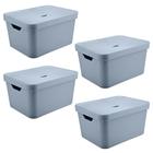 4x Caixa 32L Organizadora 24x36x46cm OU Cube Azul