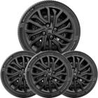 4X Calota Fiat Mobi Argo Cronos Aro 14 Preto Com Logo 295Cb