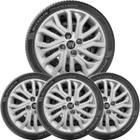 4X Calota Fiat Mobi Argo Cronos Aro 15 Emblema Novo 296Cp