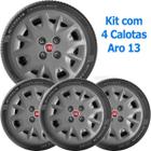 4X Calota Fiat Palio Siena Elx Aro 13 Grafite Emblema 005Cb