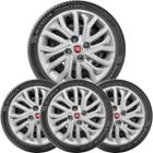 4X Calota Fiat Palio Siena Novo Uno Aro 14 Com Emblema 295Cb