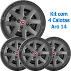 4x Calota Fiat Siena Aro 14 Grafite Emblema Original 160cb