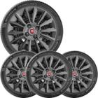 4X Calota Fiat Uno Palio Siena Aro 14 Grafite Com Emb 211Cb