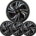 4X Calota Gm Onix E Prisma 2023/24 Aro 15 Black/Silver