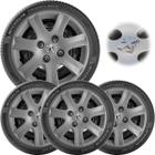 4X Calota Peugeot 206 207 208 Aro 14 Grafite Emb Boton 867Cb