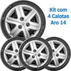 4X Calota Renault Kwid Zen 2020 Aro 14 Com Emblema 879Cp