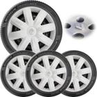 4X Calota Renault Sandero Megane Aro 14 Emblema Alto Relevo