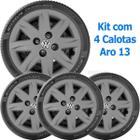 4X Calota Vw Gol G5 2012 2013 Aro 13 Grafite Emblema 047Ca