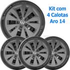 4x Calota VW SPACE FOX POLO 5 Furos Aro 14 Grafite 145cp